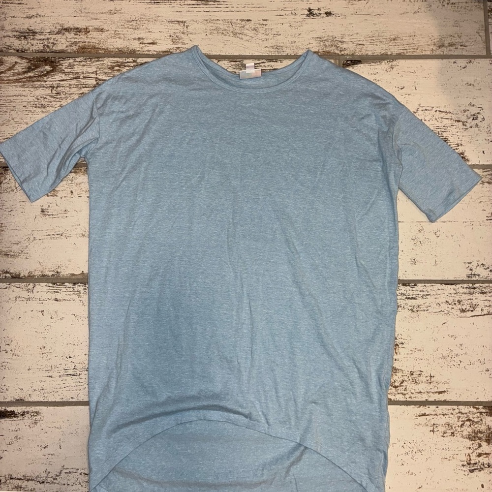 LuLaRoe Light Blue Heather Short Sleeve Tee